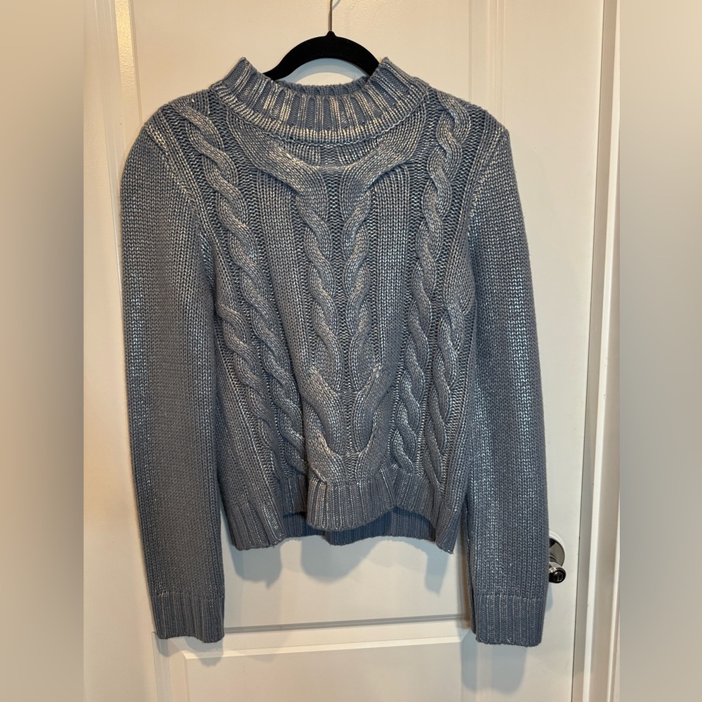 RACHEL Rachel Roy Cable Knit Sweater - Blue Sz M